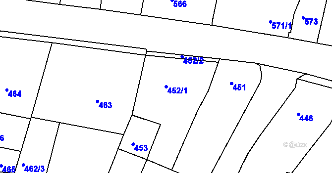 Parcela st. 452/1 v KÚ Lípa nad Dřevnicí, Katastrální mapa