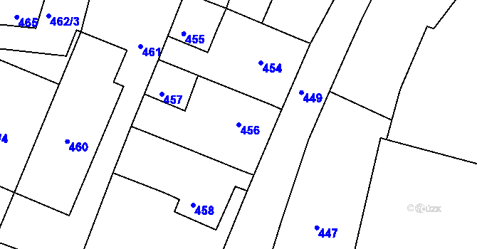 Parcela st. 456 v KÚ Lípa nad Dřevnicí, Katastrální mapa