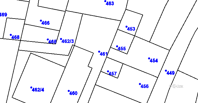 Parcela st. 461 v KÚ Lípa nad Dřevnicí, Katastrální mapa