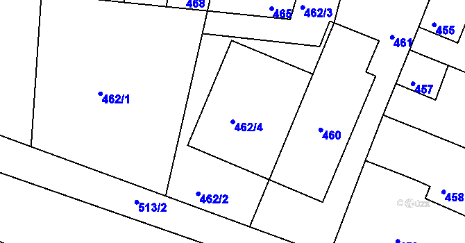 Parcela st. 462/4 v KÚ Lípa nad Dřevnicí, Katastrální mapa