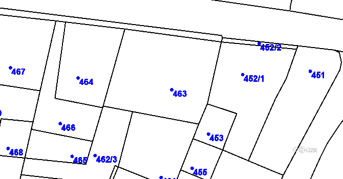 Parcela st. 463 v KÚ Lípa nad Dřevnicí, Katastrální mapa
