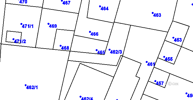 Parcela st. 465 v KÚ Lípa nad Dřevnicí, Katastrální mapa