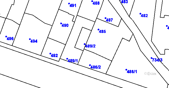 Parcela st. 489/2 v KÚ Lípa nad Dřevnicí, Katastrální mapa