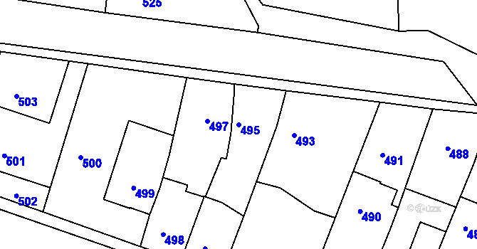 Parcela st. 495 v KÚ Lípa nad Dřevnicí, Katastrální mapa