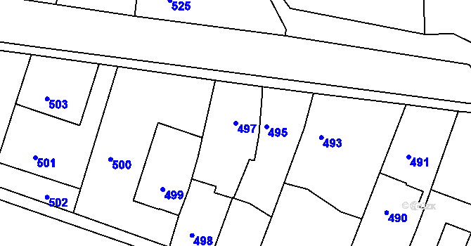 Parcela st. 497 v KÚ Lípa nad Dřevnicí, Katastrální mapa