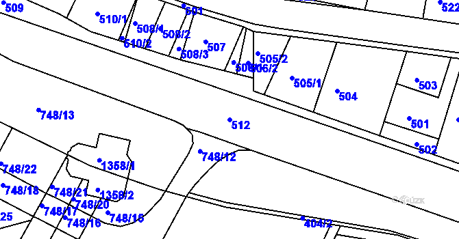 Parcela st. 512 v KÚ Lípa nad Dřevnicí, Katastrální mapa