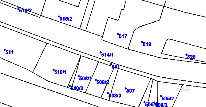 Parcela st. 514 v KÚ Lípa nad Dřevnicí, Katastrální mapa