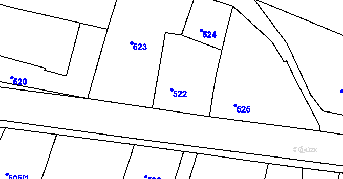 Parcela st. 522 v KÚ Lípa nad Dřevnicí, Katastrální mapa