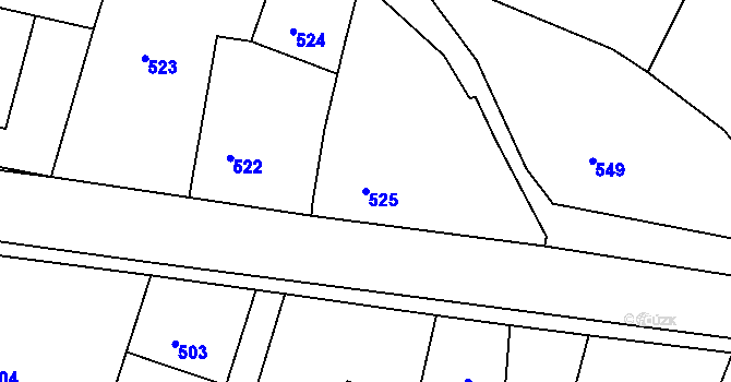 Parcela st. 525 v KÚ Lípa nad Dřevnicí, Katastrální mapa