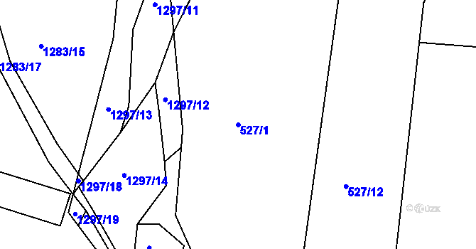 Parcela st. 527/1 v KÚ Lípa nad Dřevnicí, Katastrální mapa