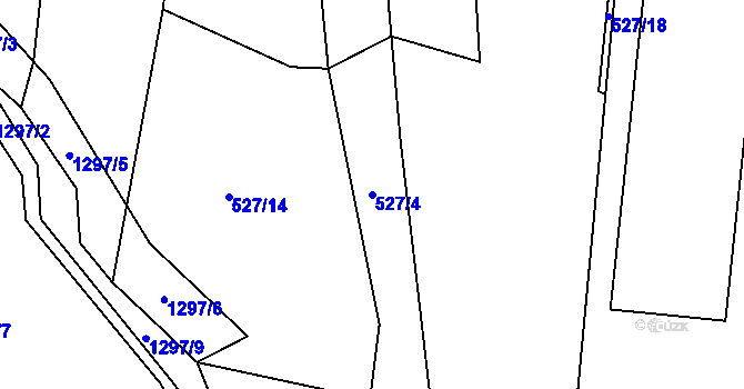 Parcela st. 527/4 v KÚ Lípa nad Dřevnicí, Katastrální mapa