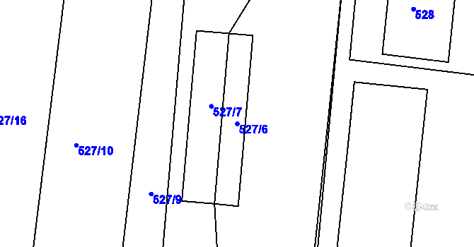Parcela st. 527/6 v KÚ Lípa nad Dřevnicí, Katastrální mapa