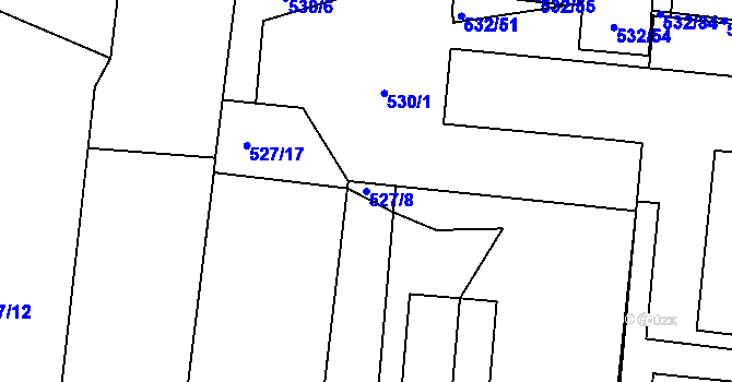 Parcela st. 527/8 v KÚ Lípa nad Dřevnicí, Katastrální mapa