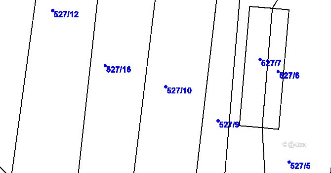 Parcela st. 527/10 v KÚ Lípa nad Dřevnicí, Katastrální mapa