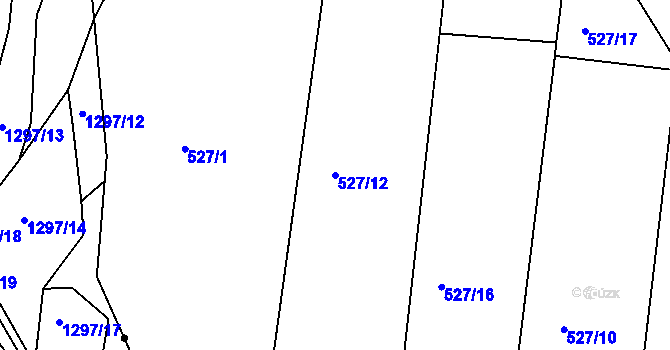 Parcela st. 527/12 v KÚ Lípa nad Dřevnicí, Katastrální mapa