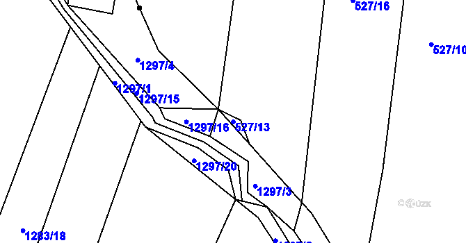 Parcela st. 527/13 v KÚ Lípa nad Dřevnicí, Katastrální mapa