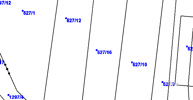 Parcela st. 527/16 v KÚ Lípa nad Dřevnicí, Katastrální mapa