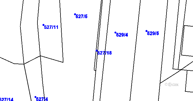 Parcela st. 527/18 v KÚ Lípa nad Dřevnicí, Katastrální mapa