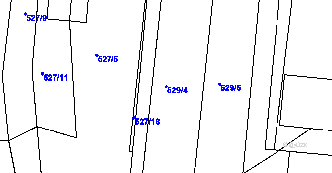 Parcela st. 529/4 v KÚ Lípa nad Dřevnicí, Katastrální mapa