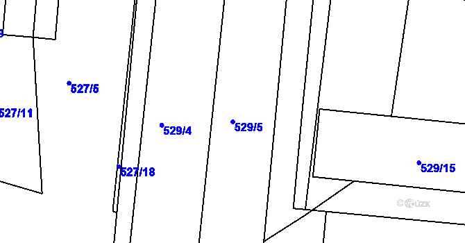 Parcela st. 529/5 v KÚ Lípa nad Dřevnicí, Katastrální mapa