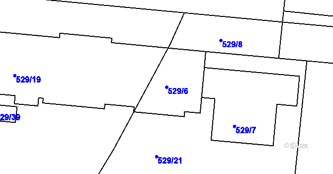 Parcela st. 529/6 v KÚ Lípa nad Dřevnicí, Katastrální mapa