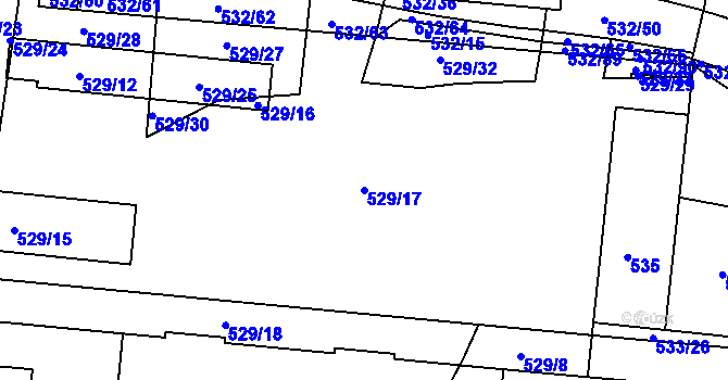 Parcela st. 529/17 v KÚ Lípa nad Dřevnicí, Katastrální mapa