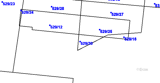 Parcela st. 529/30 v KÚ Lípa nad Dřevnicí, Katastrální mapa