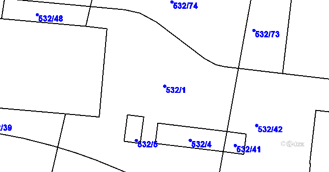 Parcela st. 532/1 v KÚ Lípa nad Dřevnicí, Katastrální mapa