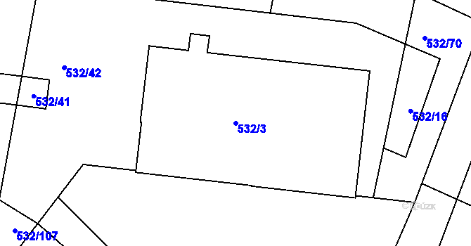 Parcela st. 532/3 v KÚ Lípa nad Dřevnicí, Katastrální mapa