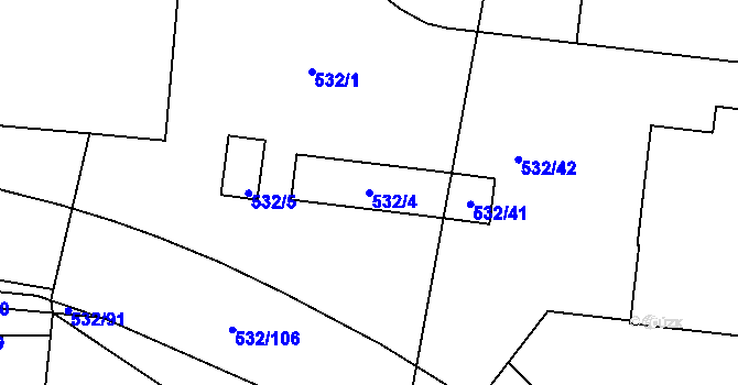Parcela st. 532/4 v KÚ Lípa nad Dřevnicí, Katastrální mapa