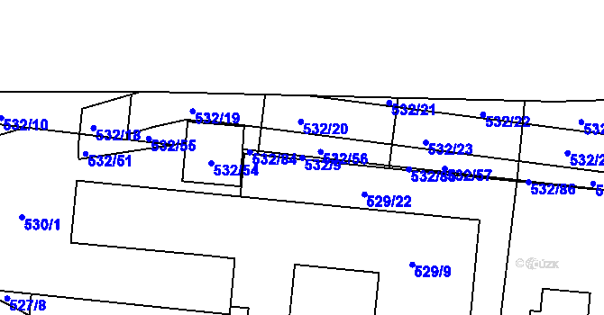 Parcela st. 532/9 v KÚ Lípa nad Dřevnicí, Katastrální mapa