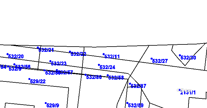 Parcela st. 532/11 v KÚ Lípa nad Dřevnicí, Katastrální mapa