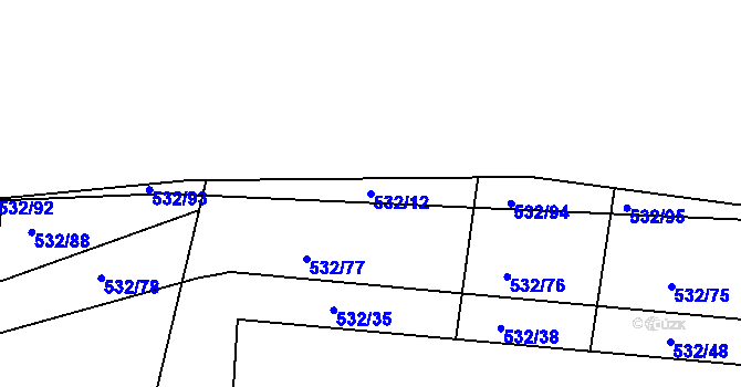 Parcela st. 532/12 v KÚ Lípa nad Dřevnicí, Katastrální mapa