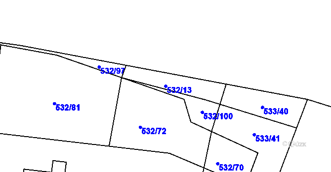 Parcela st. 532/13 v KÚ Lípa nad Dřevnicí, Katastrální mapa