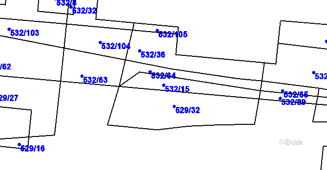 Parcela st. 532/15 v KÚ Lípa nad Dřevnicí, Katastrální mapa