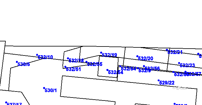 Parcela st. 532/19 v KÚ Lípa nad Dřevnicí, Katastrální mapa
