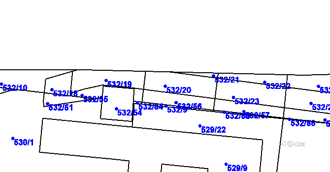Parcela st. 532/20 v KÚ Lípa nad Dřevnicí, Katastrální mapa