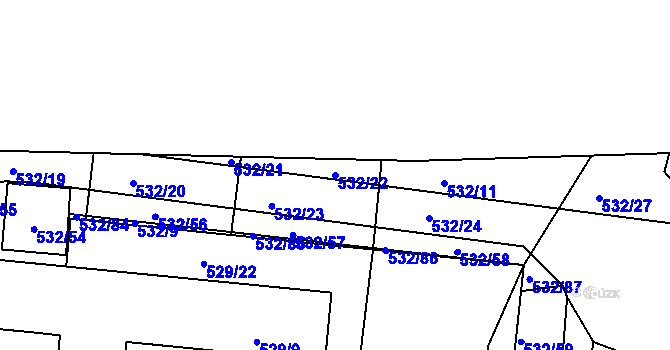 Parcela st. 532/22 v KÚ Lípa nad Dřevnicí, Katastrální mapa