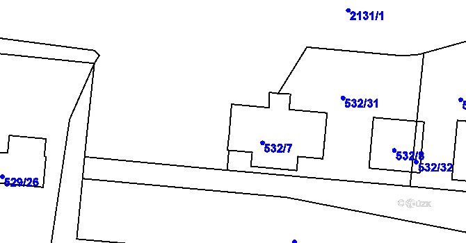 Parcela st. 532/26 v KÚ Lípa nad Dřevnicí, Katastrální mapa
