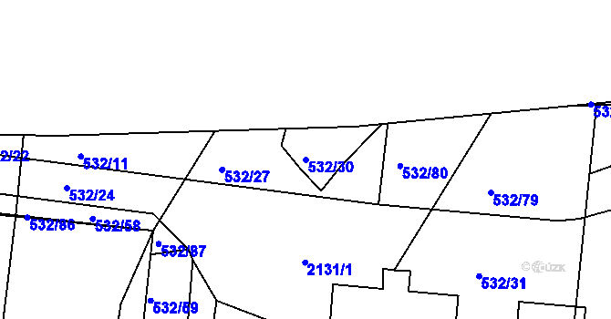 Parcela st. 532/30 v KÚ Lípa nad Dřevnicí, Katastrální mapa