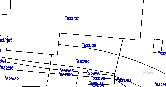 Parcela st. 532/39 v KÚ Lípa nad Dřevnicí, Katastrální mapa