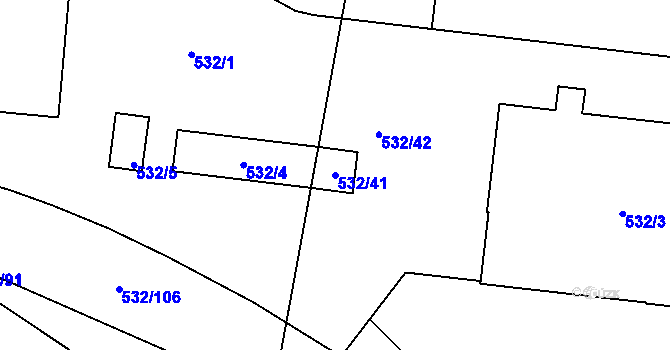 Parcela st. 532/41 v KÚ Lípa nad Dřevnicí, Katastrální mapa