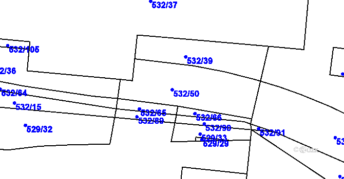Parcela st. 532/50 v KÚ Lípa nad Dřevnicí, Katastrální mapa