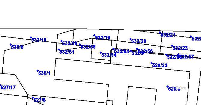 Parcela st. 532/54 v KÚ Lípa nad Dřevnicí, Katastrální mapa