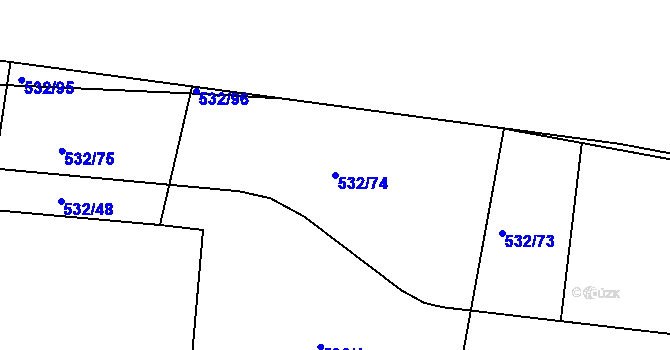 Parcela st. 532/74 v KÚ Lípa nad Dřevnicí, Katastrální mapa