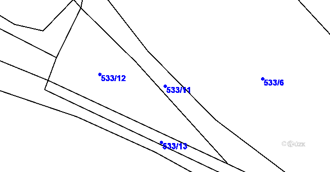 Parcela st. 533/11 v KÚ Lípa nad Dřevnicí, Katastrální mapa
