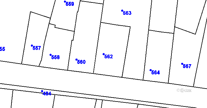 Parcela st. 562 v KÚ Lípa nad Dřevnicí, Katastrální mapa