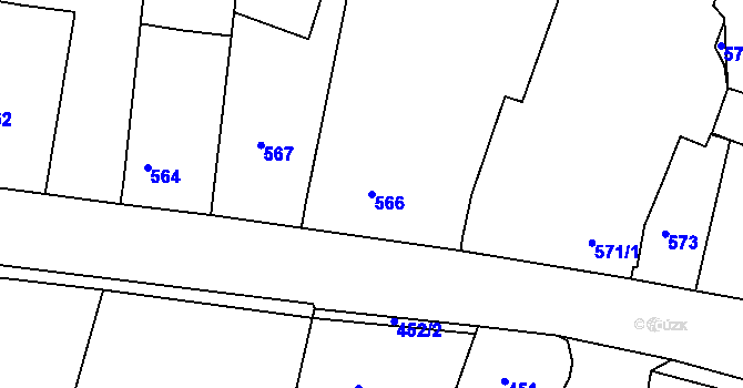 Parcela st. 566 v KÚ Lípa nad Dřevnicí, Katastrální mapa