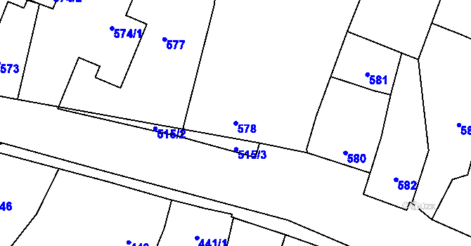 Parcela st. 578 v KÚ Lípa nad Dřevnicí, Katastrální mapa