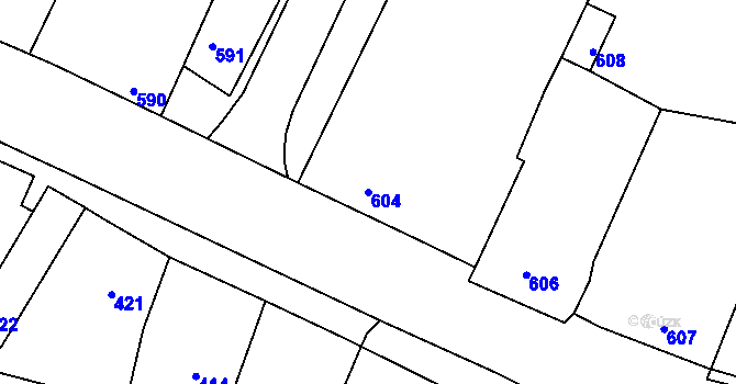 Parcela st. 604 v KÚ Lípa nad Dřevnicí, Katastrální mapa
